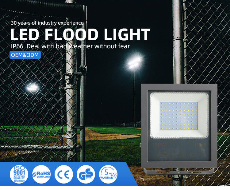 IP66/67 Waterproof 30W 50W 100W 150W 200W Slim LED Flood Light for Outdoor Stadium