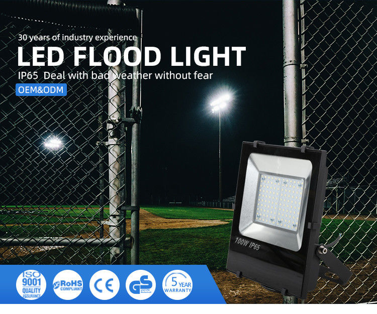 100W Outdoor LED Flood Light IP65 Waterproof with Sensor 6500K 10000Lm Security Light White Floodlight